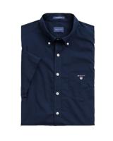 GANT Heren Overhemd Navy Poplin Korte Mouwen Button Down Regular Fit - thumbnail