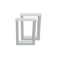 Stalen U tafelpoot wit 36 bij 10 cm en hoogte 40 cm (4 x 10 cm) - 2 stuks - thumbnail