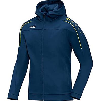 JAKO 6850D Jas Met Kap Classico Dames - Nachtblauw/Citroen - 34