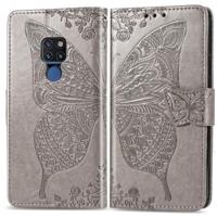 Butterfly Love bloemen reliëf horizontale Flip lederen draagtas voor Huawei mate 20 met houder & kaartsleuven & portemonnee & Lanyard (grijs) - thumbnail
