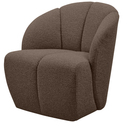 WOOOD Mojo draaifauteuil bouclé bruin melange