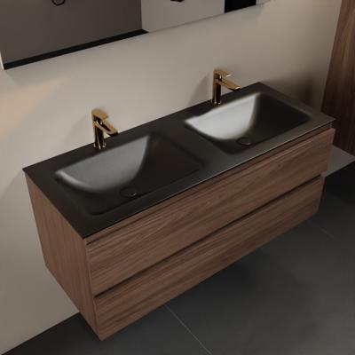 MONDIAZ AIVY 120cm badmeubel Mocha, wastafel Urban solid surface dubbel 2 kraangaten (AI-351651URBAN-SI - AI-M120MODU) MONDIAZ AIVY 120cm badmeubel Mocha, wastafel Urban solid surface dubbel 2 kraangaten (AI-351651URBAN-SI - AI-M120MODU)