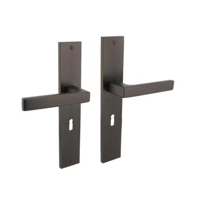 Intersteel Deurklink Hera op rechthoekig schild sleutelgat 56mm antracietgrijs.