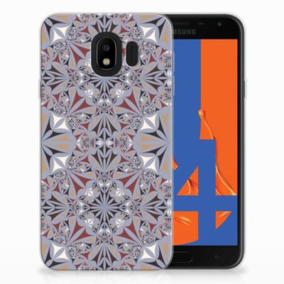Samsung Galaxy J4 2018 TPU Siliconen Hoesje Flower Tiles Samsung Galaxy J4 2018 TPU Siliconen Hoesje Flower Tiles