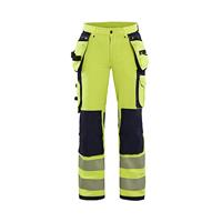 Blåkläder Dames High-Vis 4-weg stretch werkbroek 71971642 | High-Vis Geel/Marineblauw | Maat 44 - 7330509729465 - thumbnail