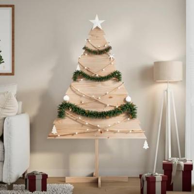 VidaXL Kerstdecoratie kerstboom 150 cm massief hout VidaXL Kerstdecoratie kerstboom 150 cm massief hout