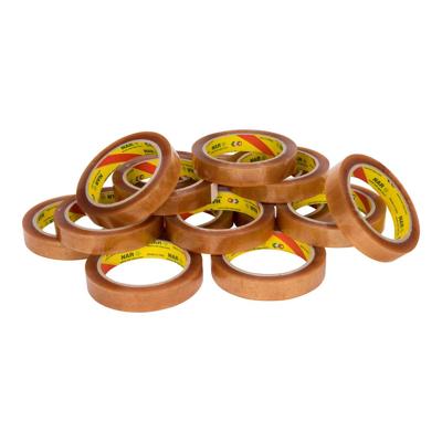 Pp solvent tape (nar) 28 micron 25 mm x 66 meter transparant | 12 stuks