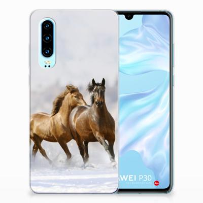Huawei P30 | TPU Hoesje | Paarden Huawei P30 | TPU Hoesje | Paarden