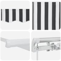 Luifel handmatig uittrekbaar 600x300 cm antraciet en wit - thumbnail