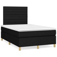 Boxspring met matras stof zwart 120x200 cm - thumbnail