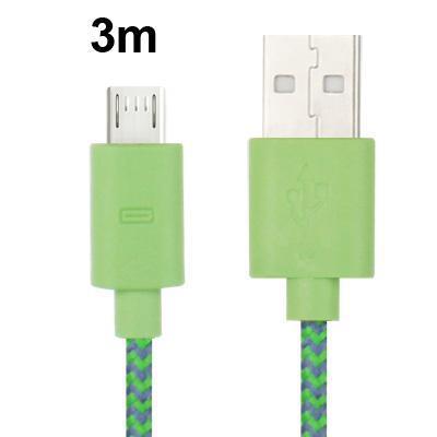 Geweven Nylon stijl micro 5 pin USB data transfer / laad kabel voor samsung galaxy s iv / i9500 / s iii / i9300 / note ii / n7100 / nokia / htc / blac
