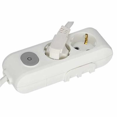 Panasonic stopcontact 2 voudig wit met 3 meter snoer en schakelaar en ophang mogelijkheid