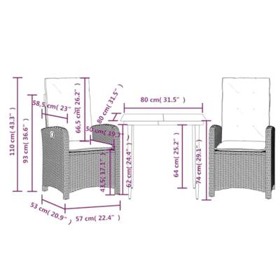 3-delige Tuinset met kussens poly rattan grijs 3-delige Tuinset met kussens poly rattan grijs