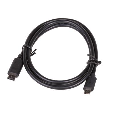 Akyga AK-USB-16 USB-kabel USB 2.0 USB-micro-B stekker, USB-C stekker 1.00 m Zwart