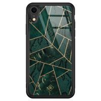 iPhone XR glazen hardcase - Abstract groen - thumbnail