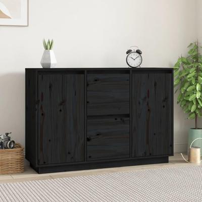 Dressoir 111x34x75 cm massief grenenhout zwart Dressoir 111x34x75 cm massief grenenhout zwart