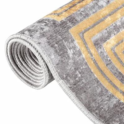 VidaXL Vloerkleed wasbaar anti-slip 80x300 cm grijs - thumbnail