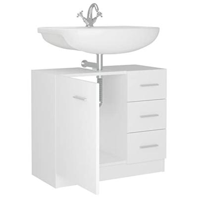 VidaXL Wastafelkast 63x30x54 cm bewerkt hout wit
