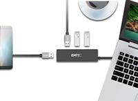 Emtec Hub Ultra Slim USB3.1 4-Port T620A Type-A - Micro SD, ECHUBT620A - thumbnail