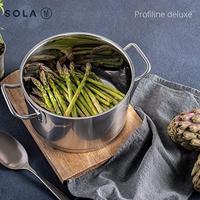 Sola Pannenset Profiline Deluxe - RVS - Kookpan ø 16, 18, 20, 24 cm & Steelpan ø 16 cm - Inductie geschikt - 5 Delig - thumbnail