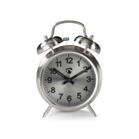 Ouderwetse analoge wekker zilver - thumbnail