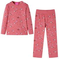 VidaXL Kinderpyjama met lange mouwen 104 oudroze - thumbnail