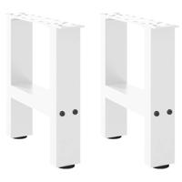 Salontafelpoten 2 st 30x(30-31) cm staal wit - thumbnail