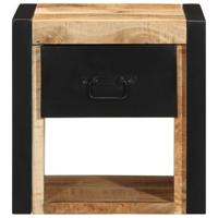 Nachtkastjes 2 st 40x35x40 cm massief ruw hout mango - thumbnail