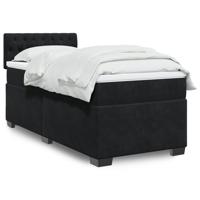 Boxspring met matras fluweel zwart 80x200 cm - thumbnail