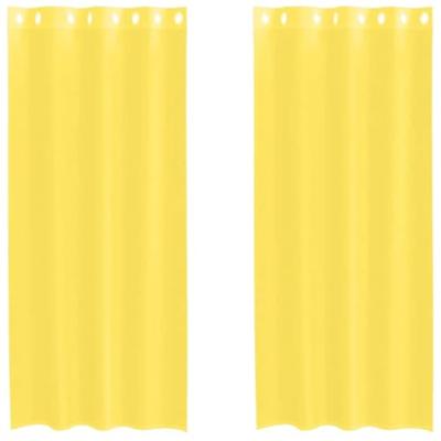 Gordijnen voile met doorvoertules 2 st geel