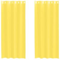 Gordijnen voile met doorvoertules 2 st geel - thumbnail