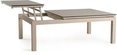 Tierra Outdoor bijzettafel flip-up coffee table trespa ophira 120x80x43cm champagne
