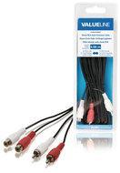 Stereo Audio Verlengkabel 2x RCA Male - 2x RCA Female 5.00 m Zwart Stereo Audio Verlengkabel 2x RCA Male - 2x RCA Female 5.00 m Zwart