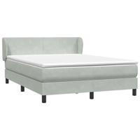 Boxspring met matras fluweel lichtgrijs 160x220 cm - thumbnail