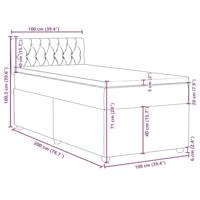 Boxspring met matras stof crèmekleurig 100x200 cm - thumbnail