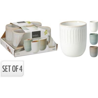 Beker aardewerk 300ml set a 4 stuks