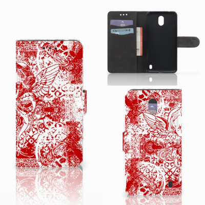 Telefoonhoesje met Naam Nokia 2 Angel Skull Rood