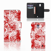 Telefoonhoesje met Naam Nokia 2 Angel Skull Rood - thumbnail