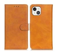 Casecentive Leren Wallet case met sluiting iPhone 13 tan - thumbnail