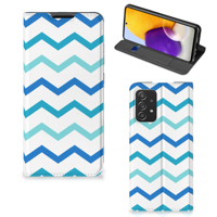 Samsung Galaxy A72 (5G/4G) Hoesje met Magneet Zigzag Blauw - thumbnail