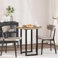 Tafelblad artisanaal eikenkleurig 70 x 70 x 1.5 cm Bewerkt hout - thumbnail