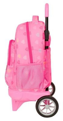 Schoolrugzak met Wielen Benetton Heart Roze 33 x 45 x 22 cm