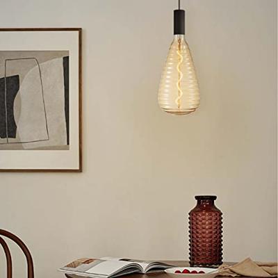 Edison Vintage E27 LED filament lichtbron Hive | Spiraal | Retro LED lamp | 16/16/35cm | Amber | geschikt voor E27 fitting | Dimbaar | 4W 280lm 2700K | warm wit licht