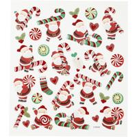 Creativ Company Stickers, kerstman met zuurstok, vel 15x16,5 cm, ca. 31 stuk, 1 vel - thumbnail