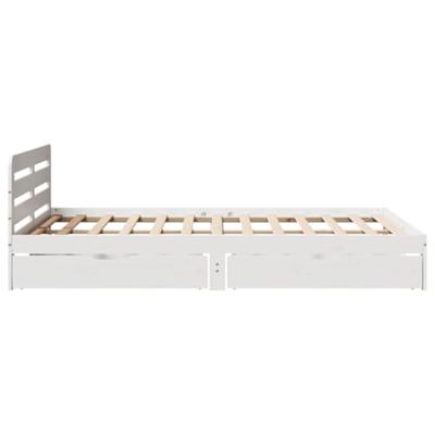 Bedframe zonder matras massief grenenhout wit 140x200 cm