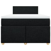 Boxspring met matras stof zwart 140x190 cm - thumbnail