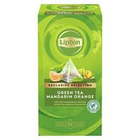 Thee Lipton Exclusive groene thee mandarijn sinaasappel 25 pramidezakjesx2gr - thumbnail