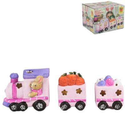 Trein Pasen roze led op batterij 29 cm | 12 stuks