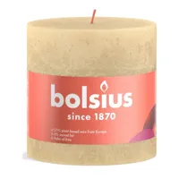 Bolsius stompkaars rustiek shine 10x10cm oat beige - thumbnail