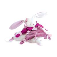 Vierkante knuffel 27 cm kersenkonijn - DOUDOU ET COMPAGNIE rozen - thumbnail